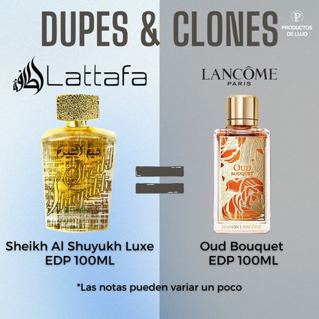 Sheikh Al Shuyukh Luxe Edition 100Ml Edp Unisex Lattafa Perfume- Inspirado en Oud Bouquet Eau de Parfum Lancome