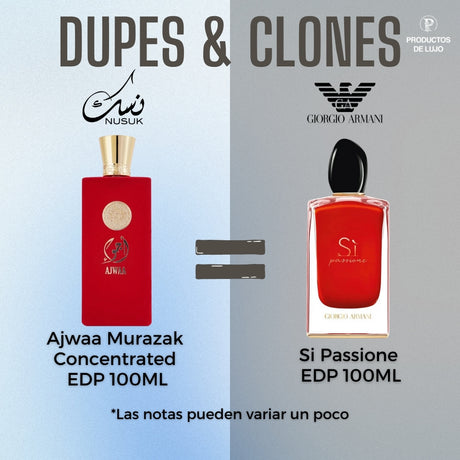 Ajwaa Murazak Concentrated Edp 100Ml Unisex Nusuk - Inspirado en Si Passione Armani