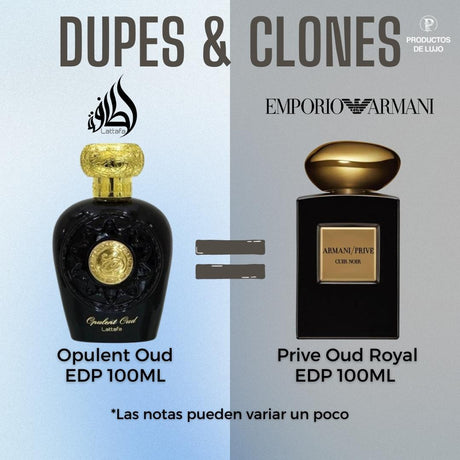 Opulent Oud 100Ml Edp Unisex Lattafa Perfume - Inspirado en Armani Prive Oud Royal Giorgio Armani