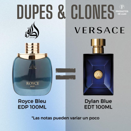 Royce Bleu Edp 100 Hombre Lattafa - Vurv - Inspirado en Versace Pour Homme Dylan Blue Versace
