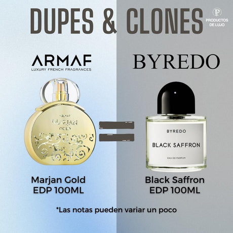 Marjan Gold Armaf Edp 100Ml Mujer- Inspirado en Black Saffron - Byredo