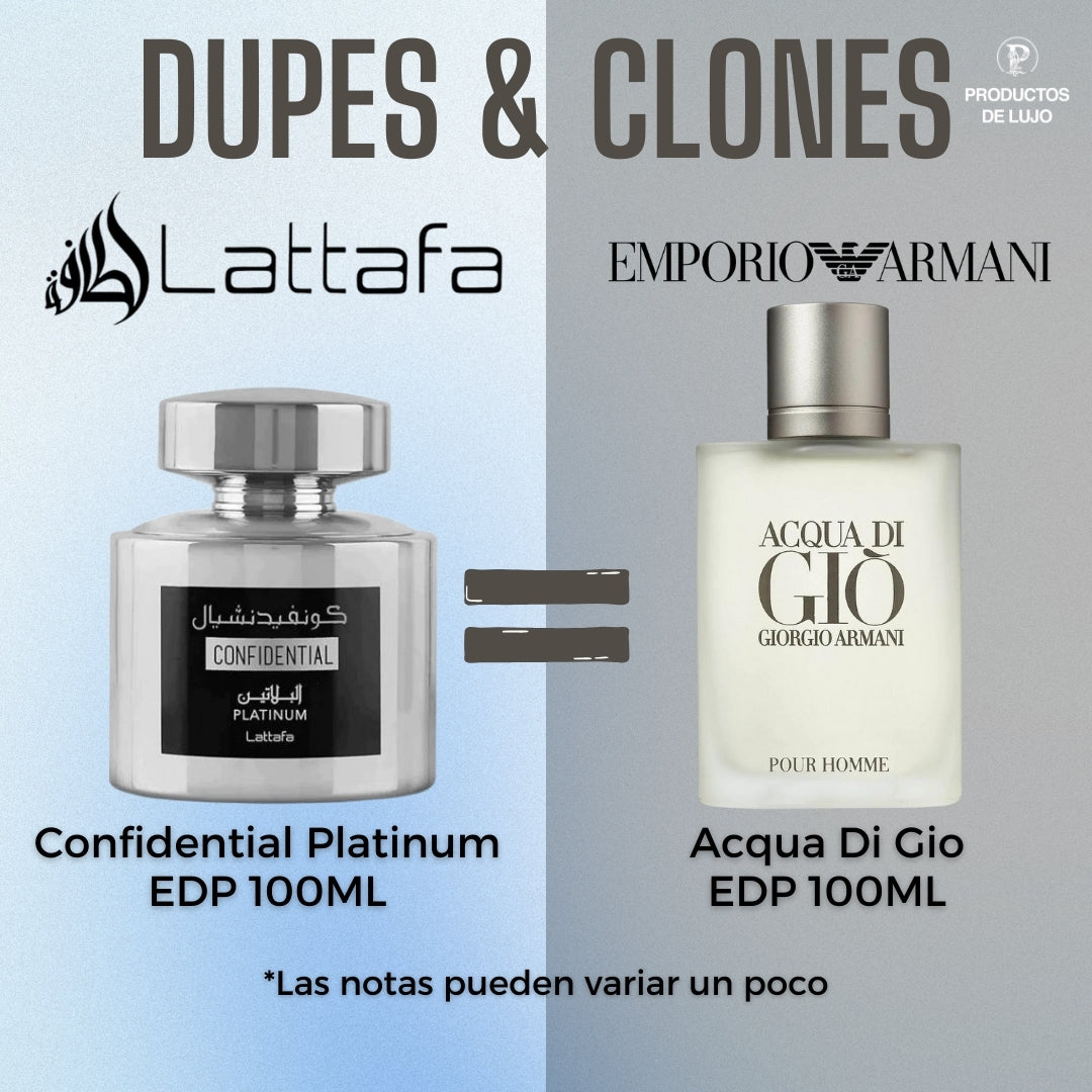 Confidential Platinum 100Ml Edp Unisex Lattafa Perfume