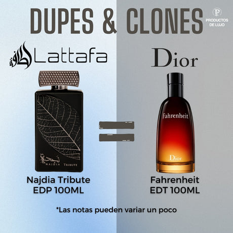 Najdia Tribute 3.4 Edp 100ml Unisex- Inspirado en Fahrenheit Dior