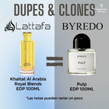 Khaltat Al Arabia Royal Blends 100Ml Edp Unisex Lattafa Perfume- Inspirado en PULP BYREDO