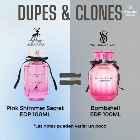 Maison Alhambra Pink Shimmer Secret EDP 100 ML- INSPIRADO EN BOMBSHELL