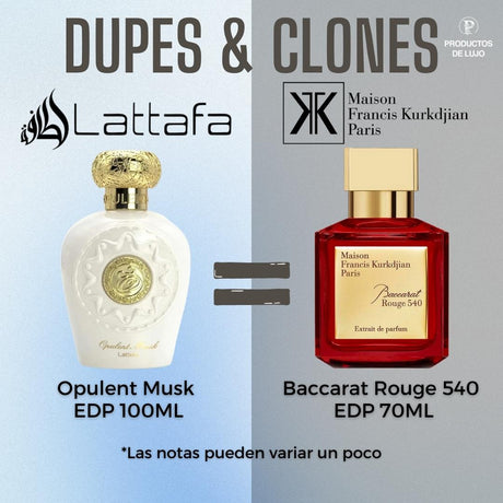 Opulent Musk 100Ml Edp Unisex Lattafa Perfume- Inspirado en BACCARAT ROUGE 540