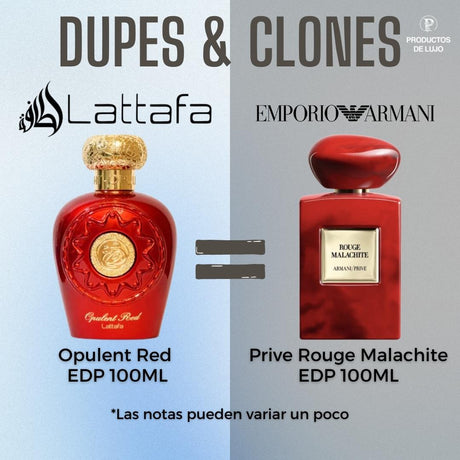 Opulent Red  Lattafa 100Ml  Edp Unisex- INSPIRADO EN PRIVE ROUGE MALACHITE ARMANI