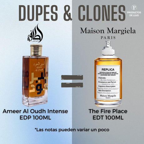 Ameer Al Oudh Intense Oud 100Ml Edp Unisex Lattafa Perfume- Inspirado En Fireplace Maison Martin