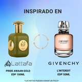 Pride Awaan Gold 100Ml Edp Unisex Lattafa Perfume- Inspirado en L Interdit Eau de Parfum - Givenchy
