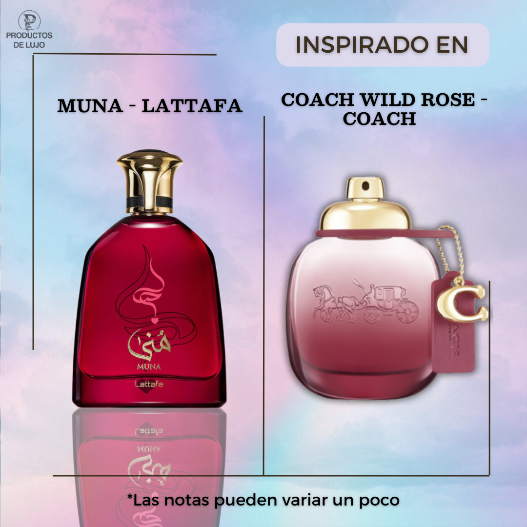 Muna Lattafa 100Ml Edp Unisex-Inspirado en COACH WILD ROSE - COACH