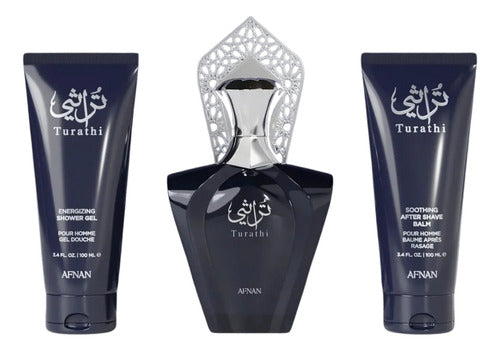 Estuche Turathi Afnan EDP 90 ml+ 100 ml S/G+100 ml ASG Hombre - Inspirado en Tygar Bvlgari
