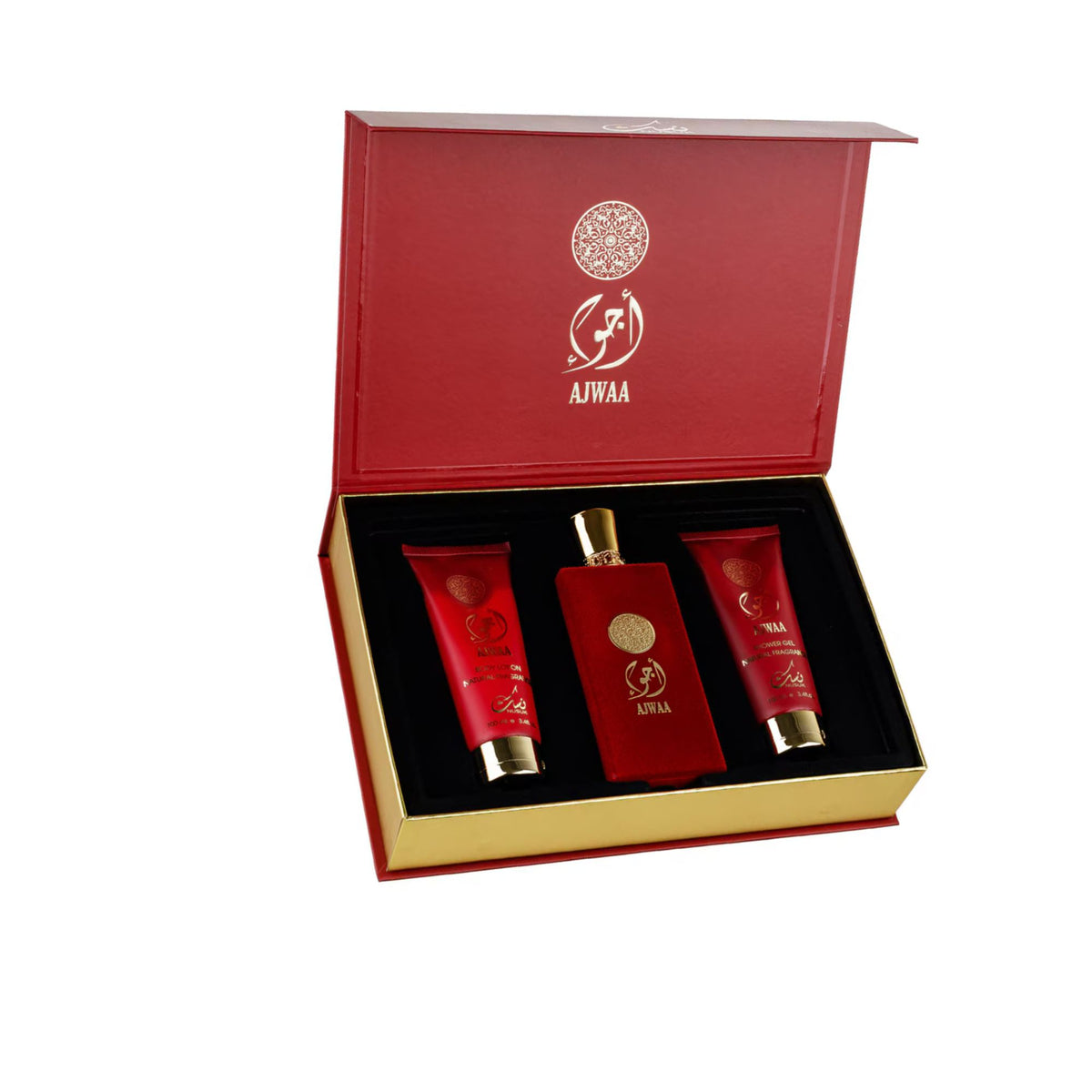 Estuche Ajwaa Nusuk EDP 100ML+ 100ML S/G +100ML B/L Unisex