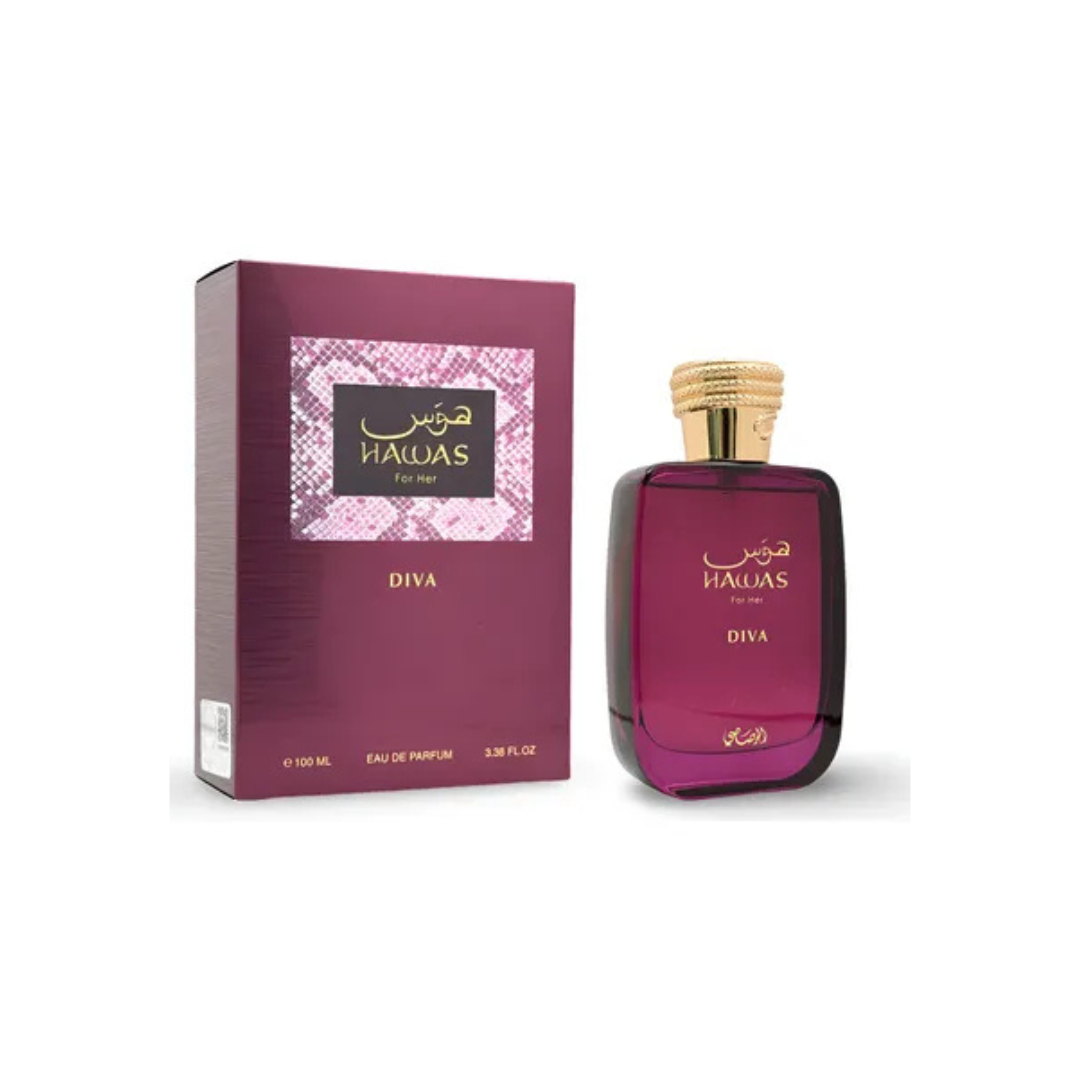 Hawas Diva Rasasi EDP 100ML Mujer - Inspirado en Valentino Donna Born In Roma Intense De Valentino.