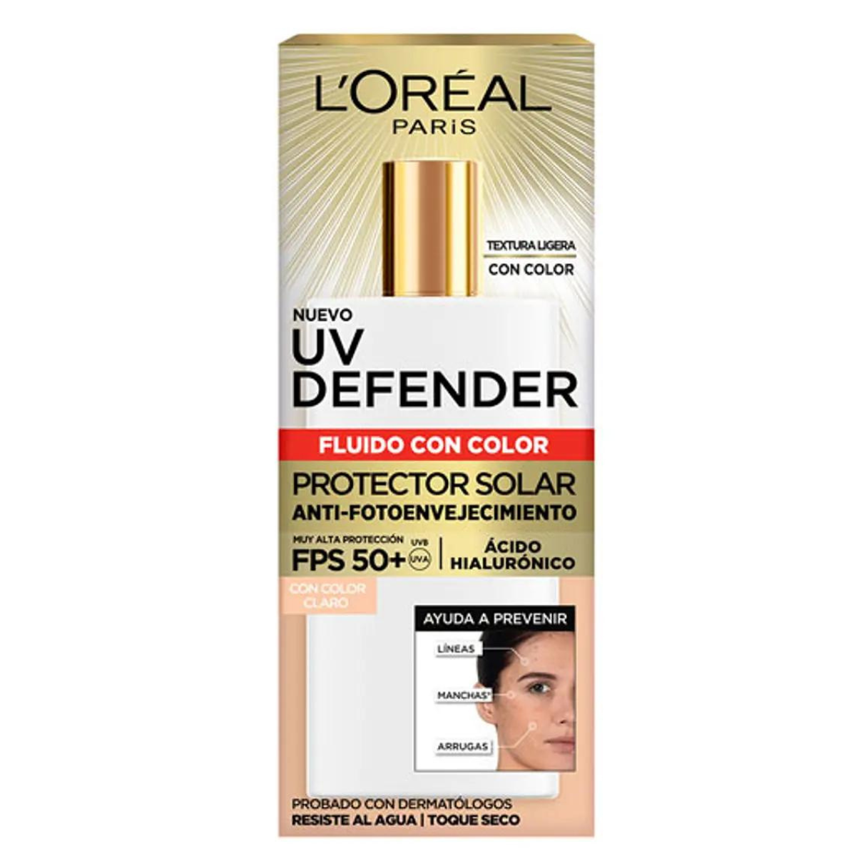 SKIN CARE L´ORÉAL ROSTRO   UV DEFENDER FLUIDO COLOR CLARO