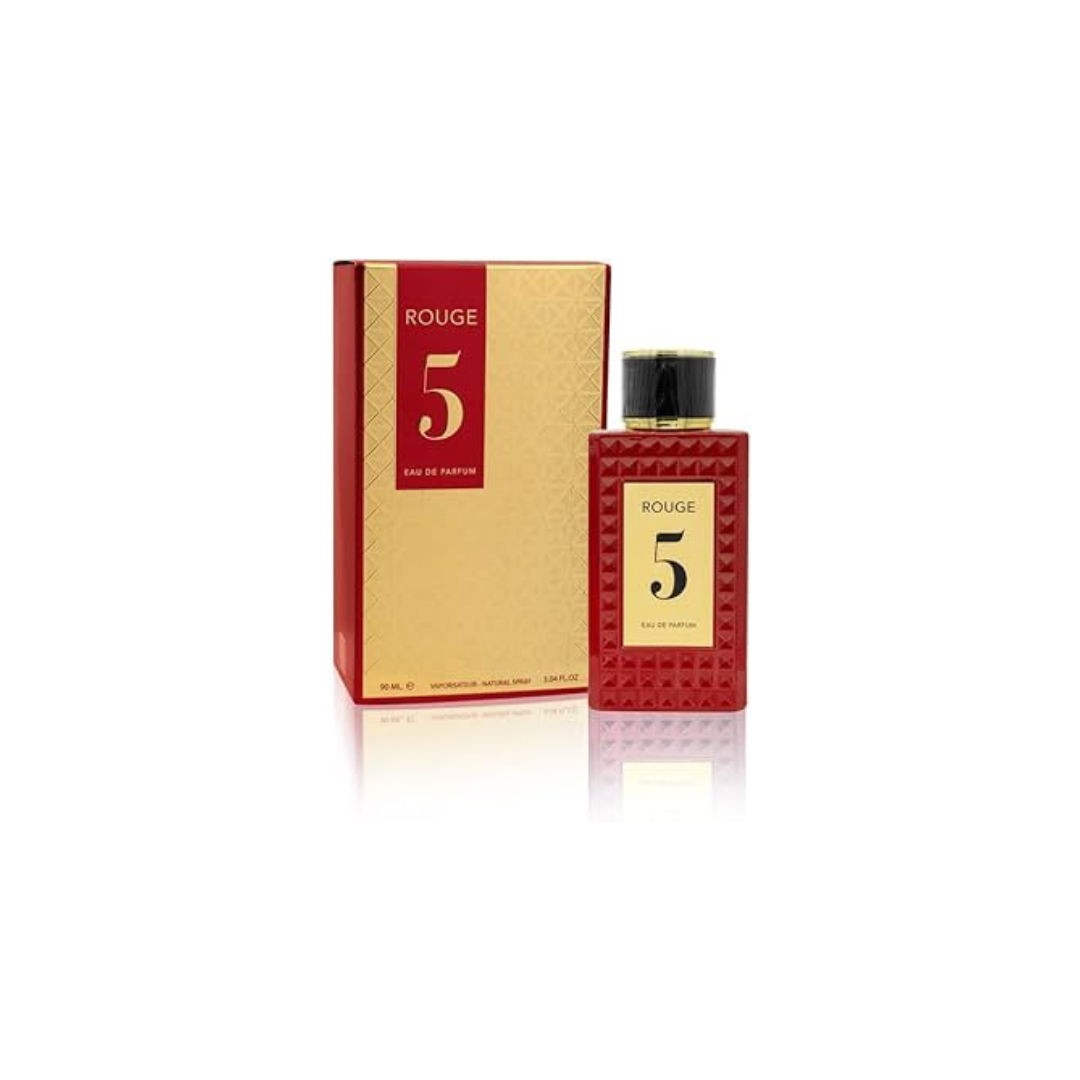 Rouge 5 Fragrance World Edp 90Ml Unisex - Inspirado en Rosendo Mateu Nº 5 Floral