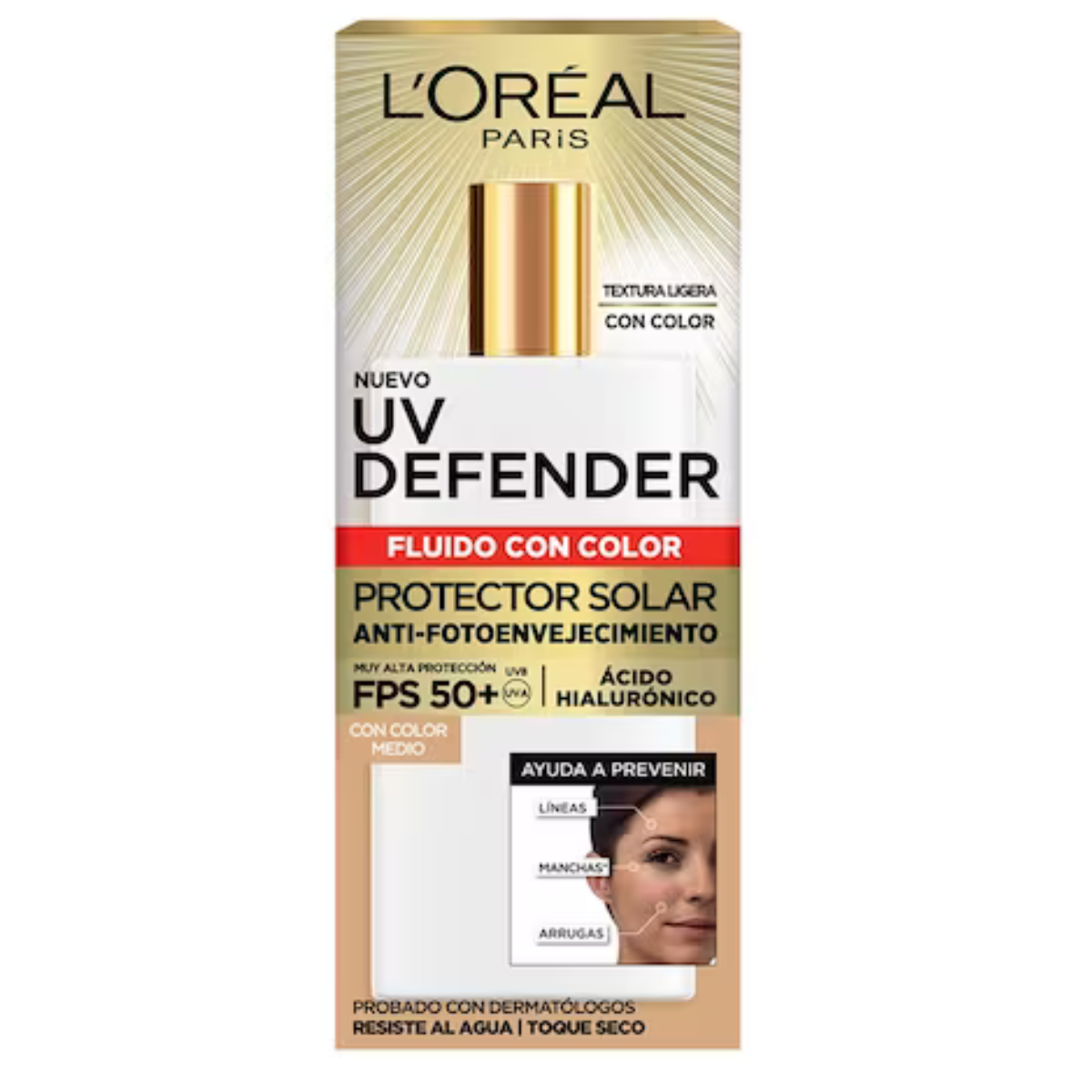 SKIN CARE L´ORÉAL ROSTRO   UV DEFENDER FLUIDO COLOR MEDIO