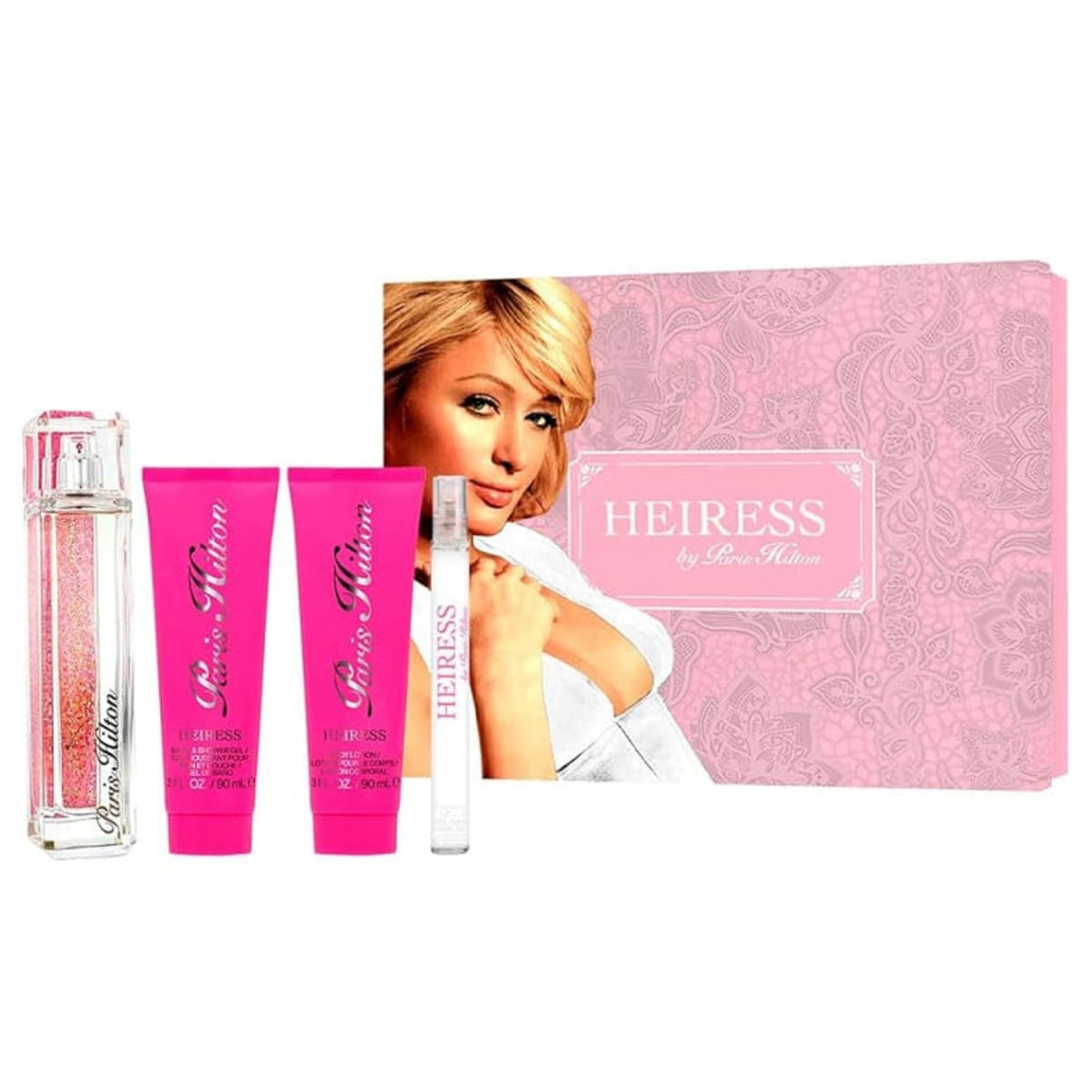 Estuche Heiress Paris Hilton Edp 100ML+10ML+90ML B/L + 90ML S/G Mujer