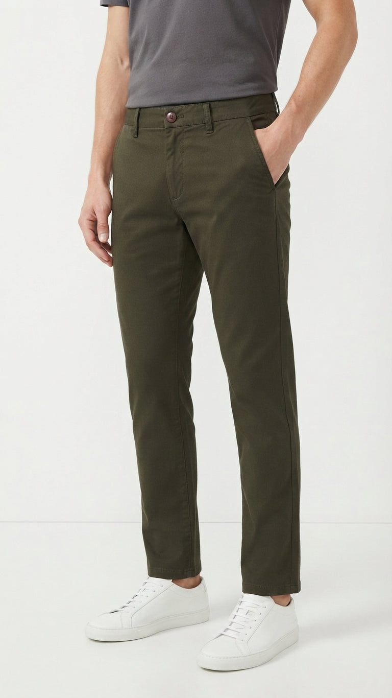 Pantalon Verde Oliva Selected Hombre 2619