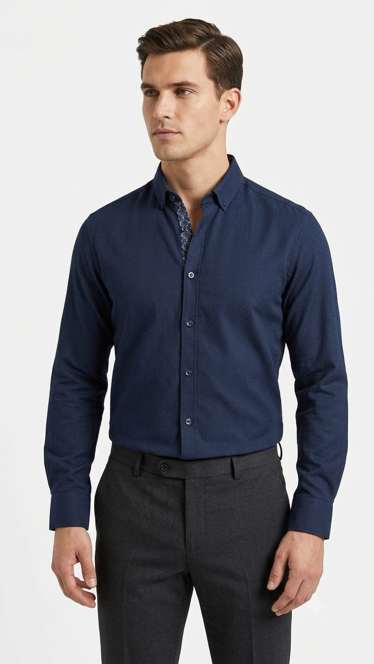 Camisa  Selected Azul Eléctrico Hombre