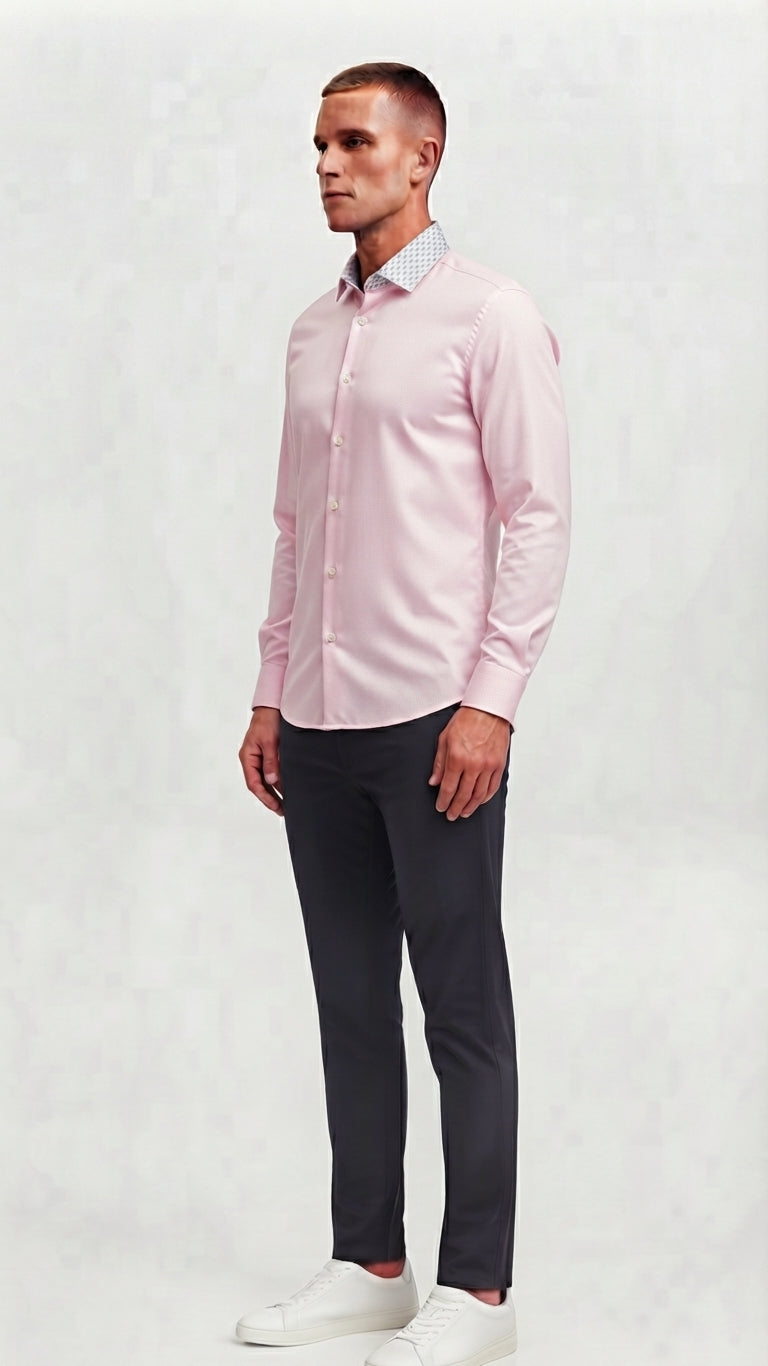 Camisa Rosa Selected Hombre 5666