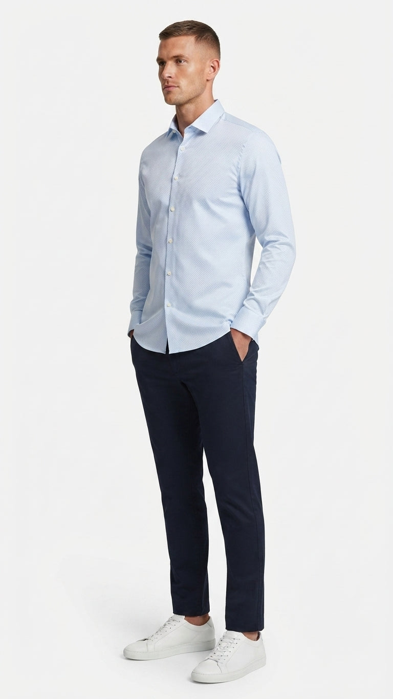 Camisa Azul Selected Hombre 7778