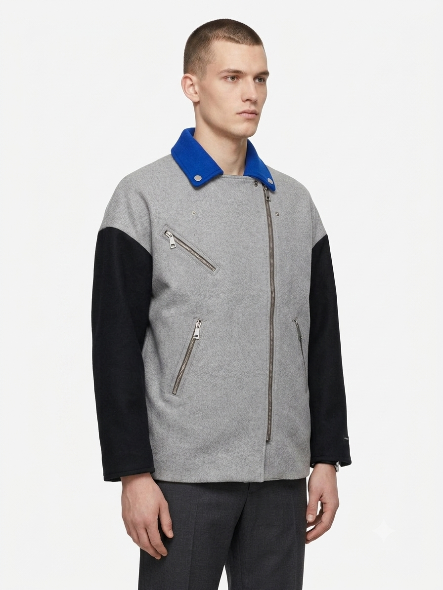 Chaqueta Lana Selected Gris Claro Jaspeado Hombre