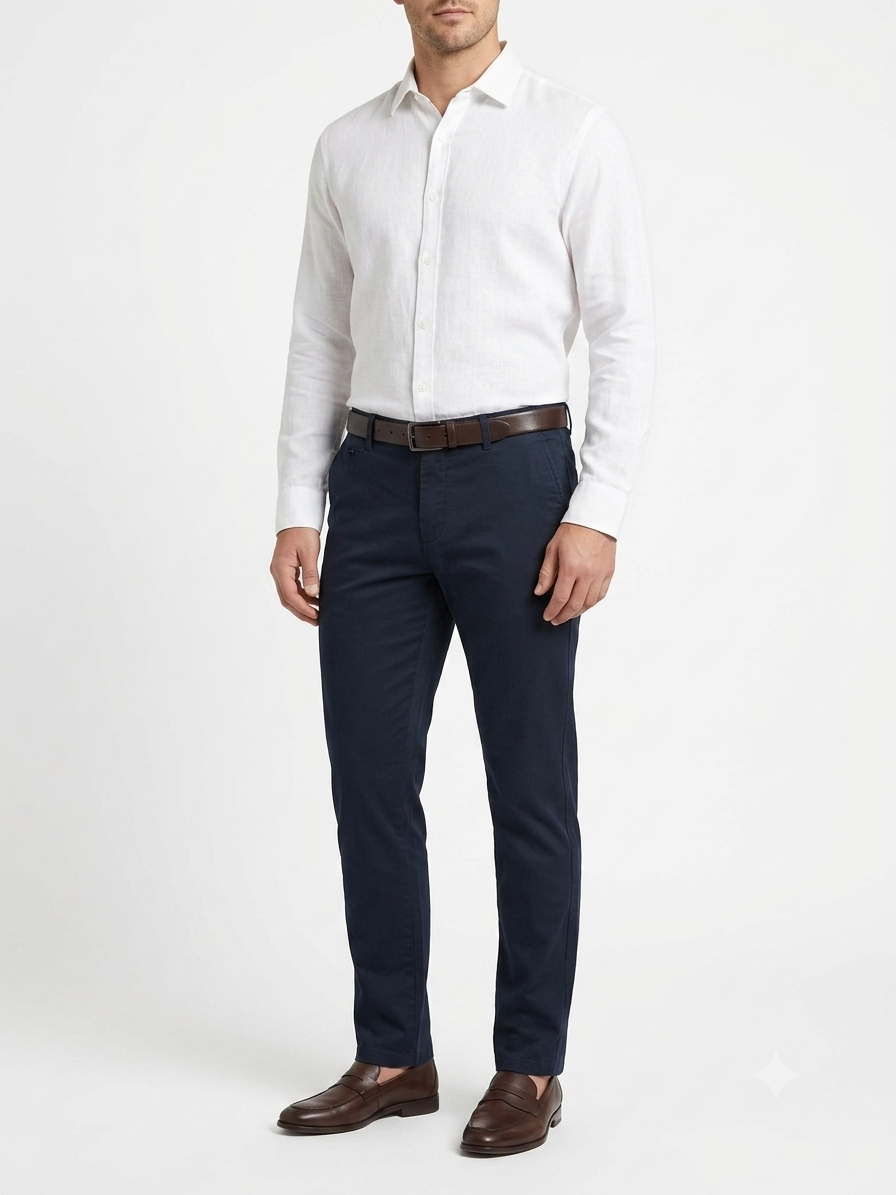 Pantalon Casual Selected Azul Indigo Hombre