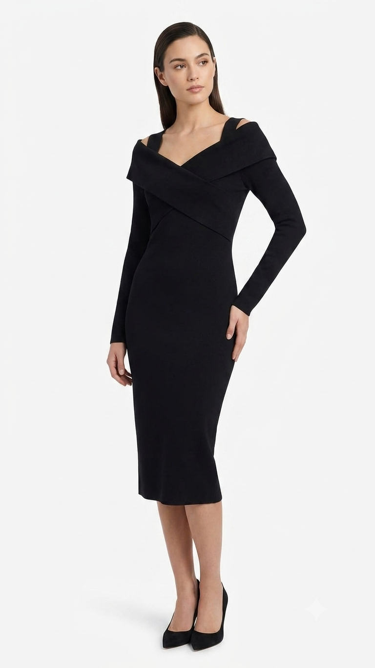 Vestido Selected Negro Mujer