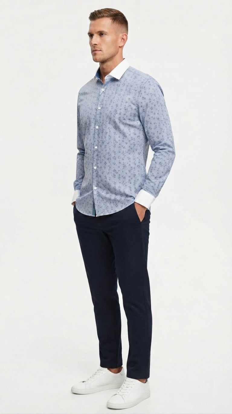 Camisa Morado Arándano Selected Hombre 5734