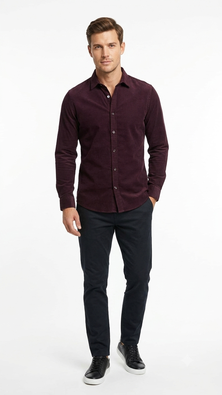 Camisa  Selected Rojo Oscuro Hombre