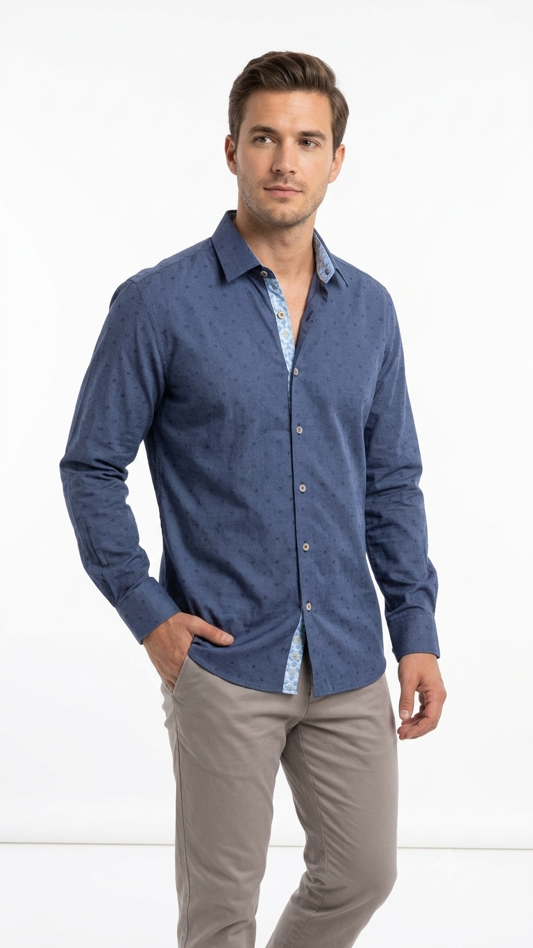 Camisa  Selected Azul Hombre 5659