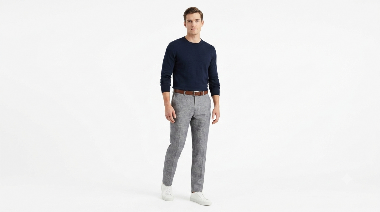 Pantalon Casual Selected Gris Hombre