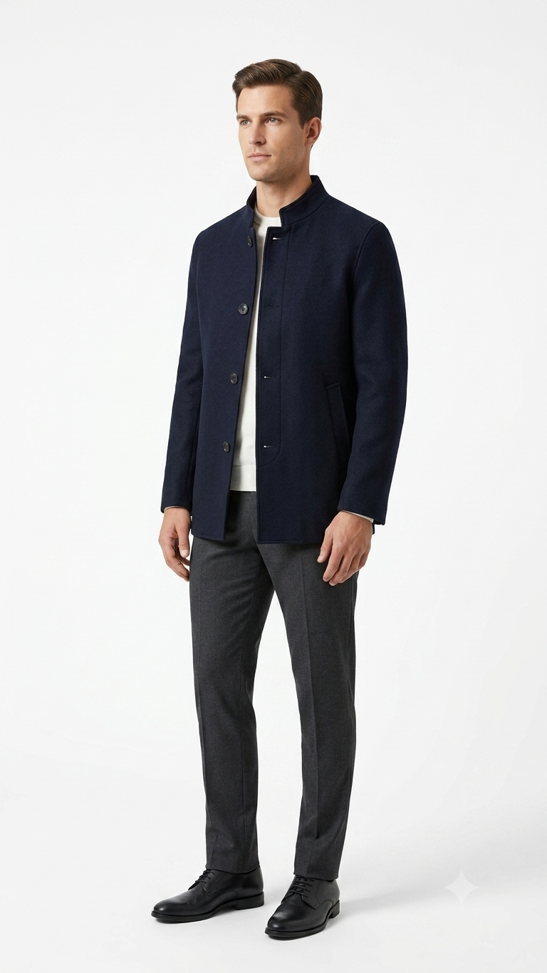 Chaqueta Lana Selected Azul Eléctrico Hombre