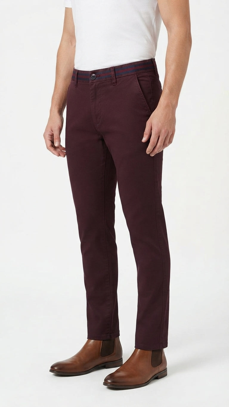 Pantalon Vino Rojo Selected Hombre 5234