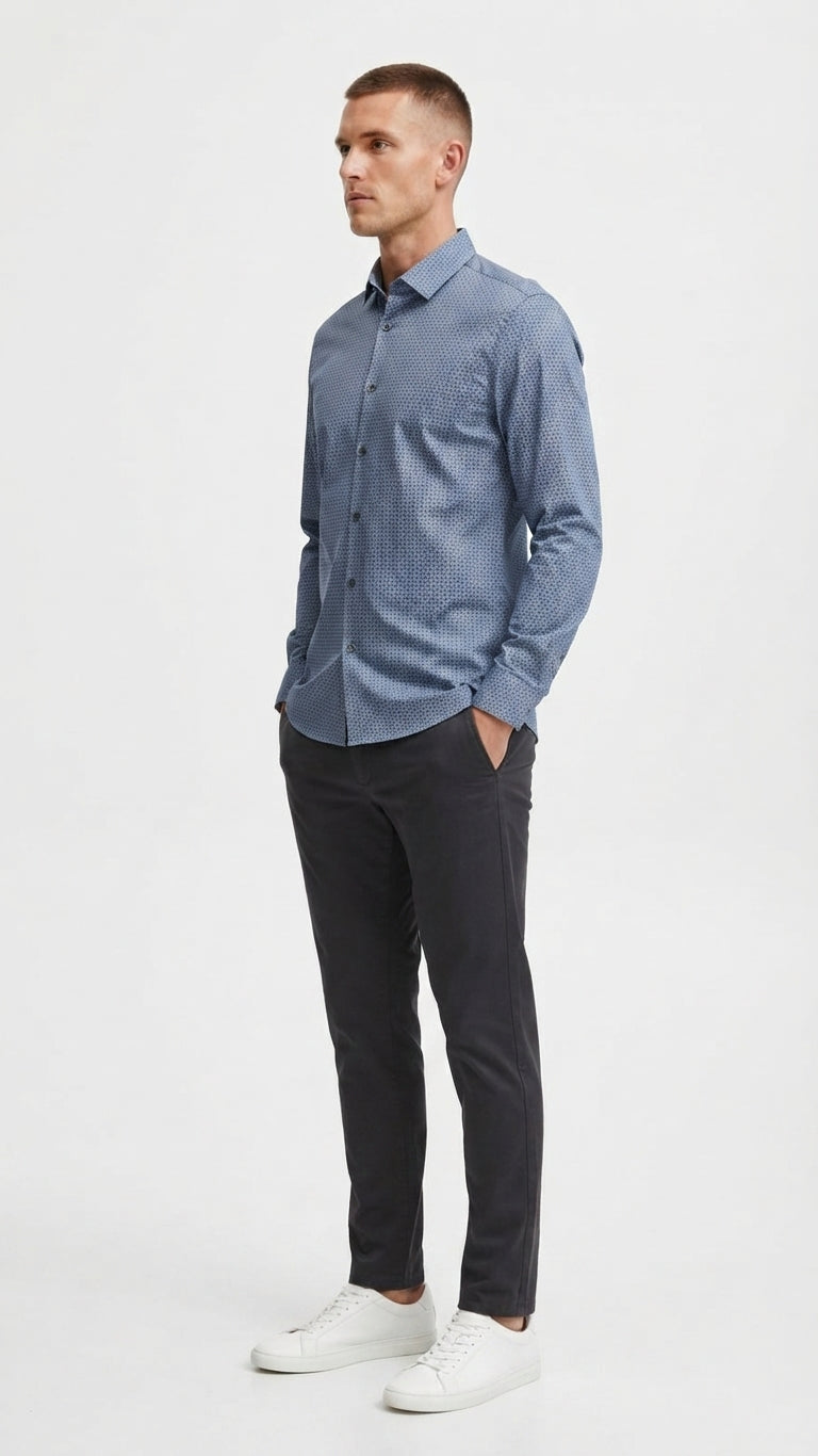 Camisa Morado Arándano Selected Hombre 5642