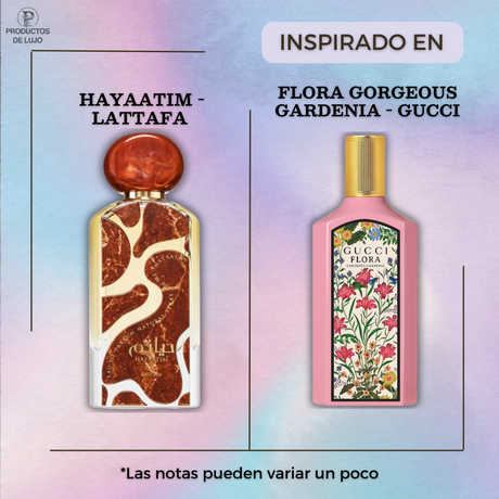 Hayaatim Lattafa Edp 100ML Unisex- Inspirado en Flora gorgeous gardenia - GUCCI