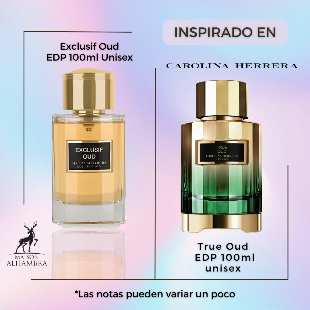 Exclusif Oud Maison Alhambra Edp 100ML Unisex- INSPIRADO EN TRUE OUD CAROLINA HERRERA