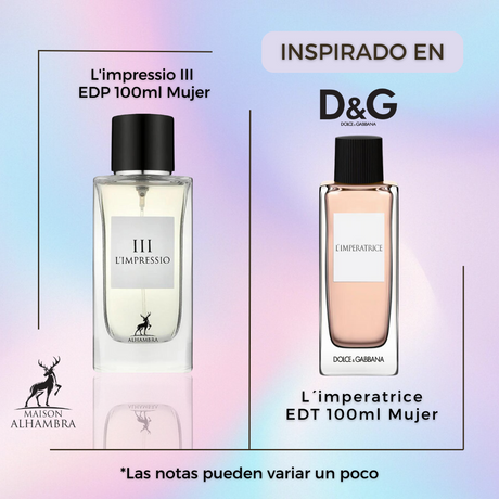 L'impressio III Maison Alhambra Edp 100ML Mujer- INSPIRADO EN L IMPERATRICE DOLCE GABANNA