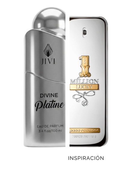Divine Platine Metallic Jivi Parfums Edp 100Ml Hombre - Inspirado de Paco Rabanne 1 Million Lucky