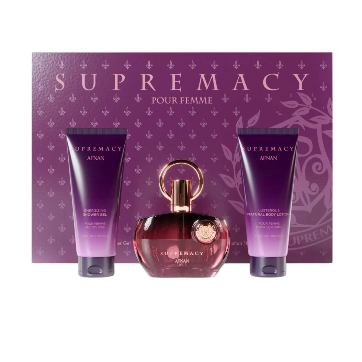 Estuche Supermancy Purple Edp Afnan 100ML+100ML S/G+100ML B/L Mujer- Inspirado en  Erba Pura Xerjoff