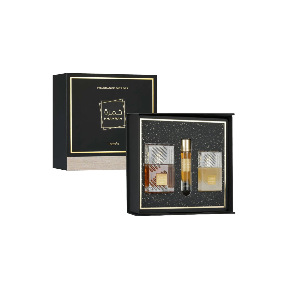 Estuche Khamrah Lattafa Edp 100Ml + 12Ml + Hair Mist 50Ml Unisex