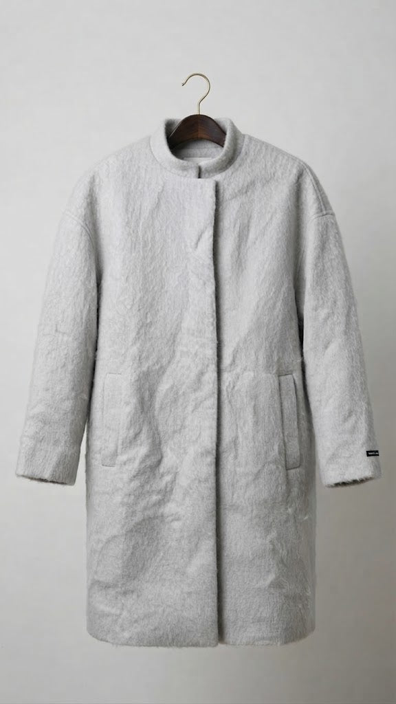 Abrigo Lana Gris Claro Selected Mujer 6149