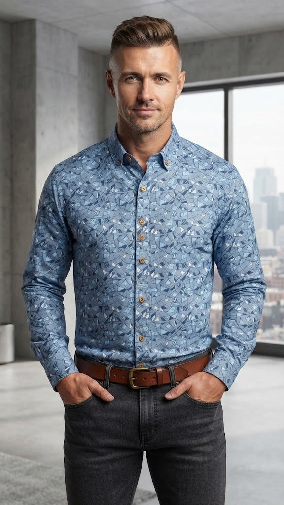 Camisa Azul Selected Hombre 5063