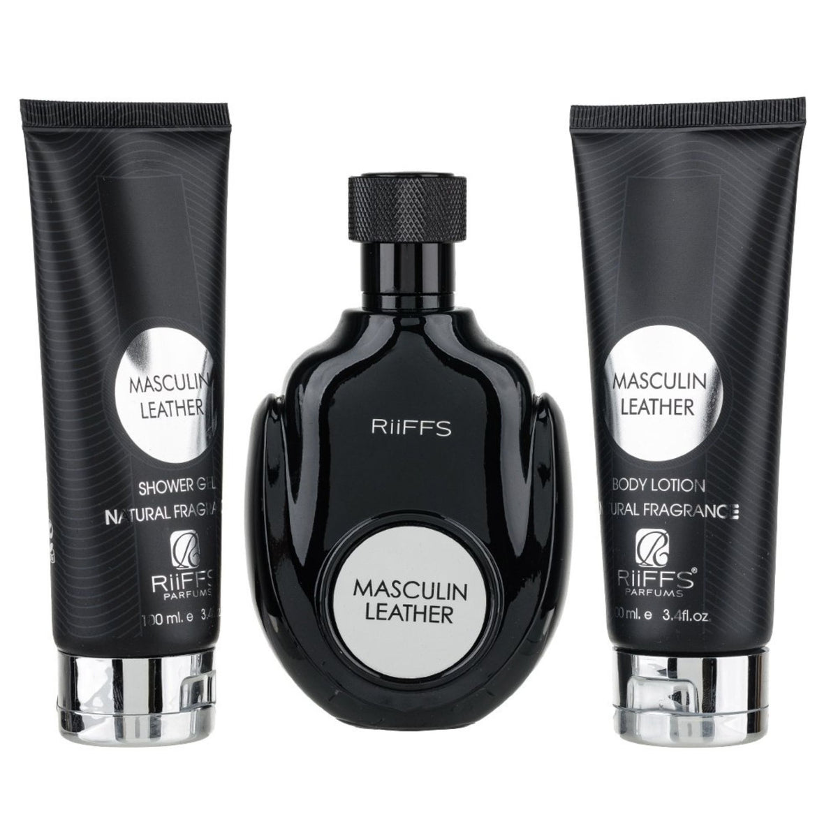 Estuche Masculin Leather Riiffs EDP 100 ml +S/G 100 ml +B/L 100 ml Hombre