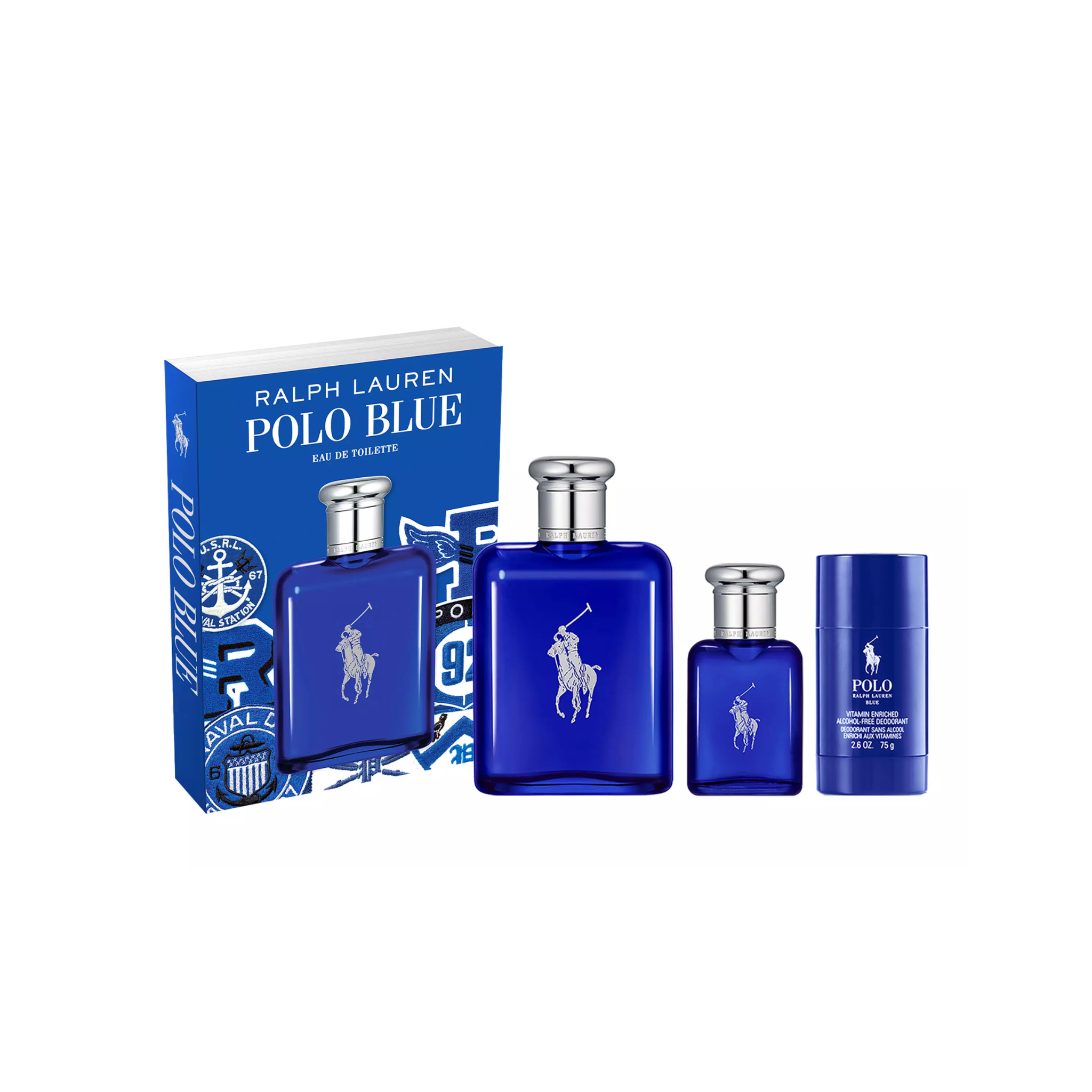 Estuche Polo Blue Ralph Lauren Edt 125Ml + 40Ml Edt + 75Ml Deo Stick Hombre
