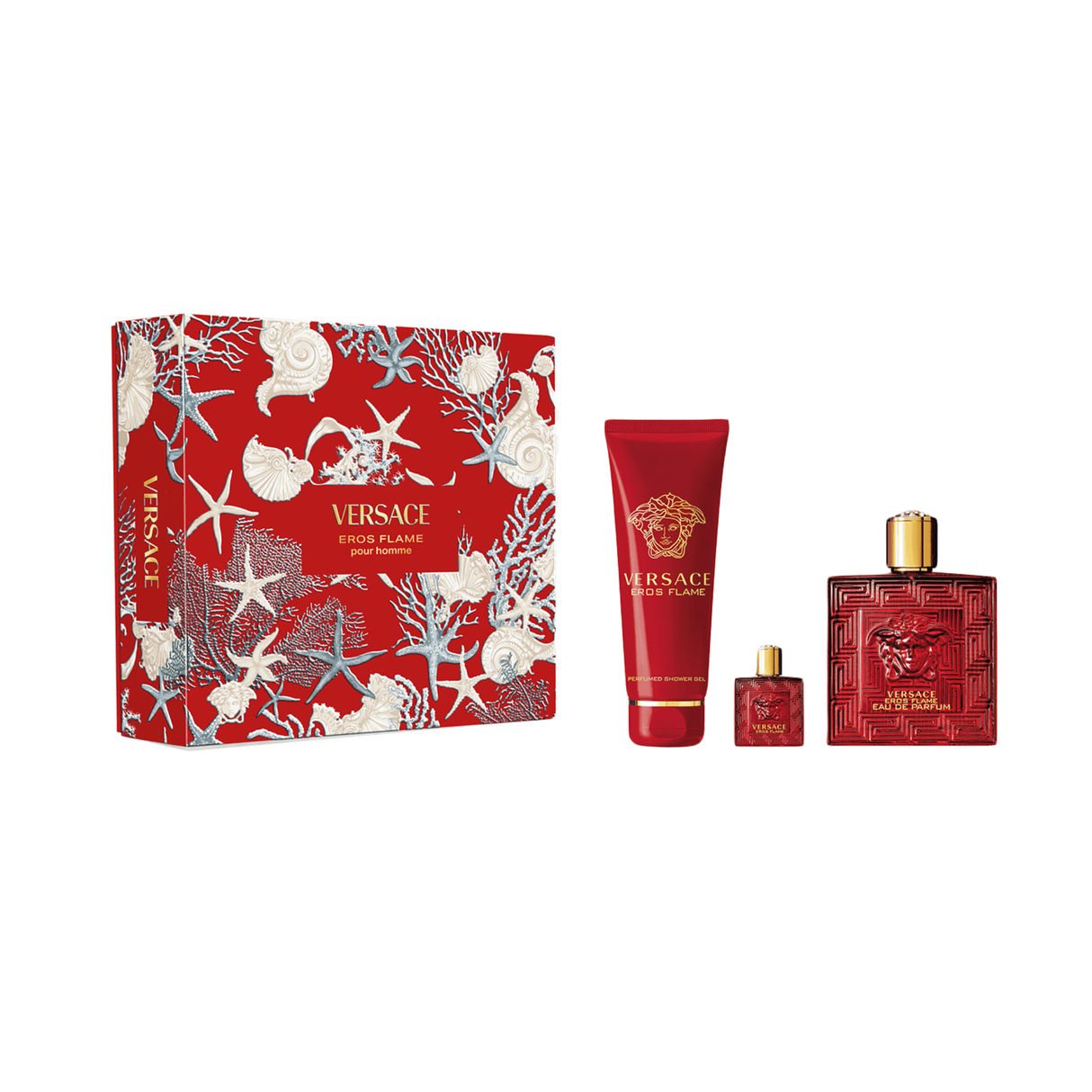 Estuche Versace Eros Flame Pour Homme 150ML+ 5ml+ 100Ml Hombre