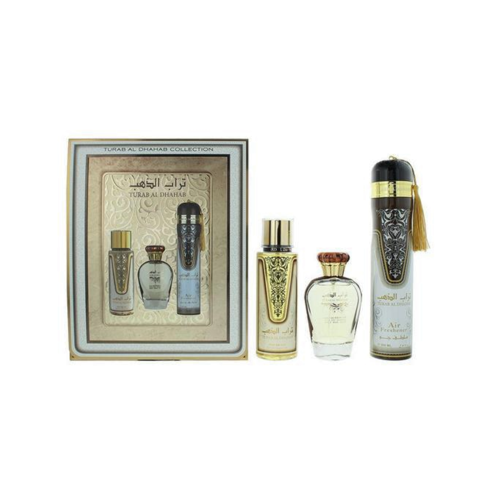 Estuche Turab Al Dhahab Collection Edp 100Ml + 250Ml Perfume mIst + 300Ml Air Freshener Unisex
