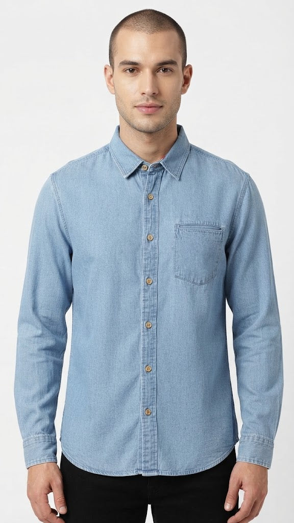Camisa Denim Azul Claro Selected Hombre 5947