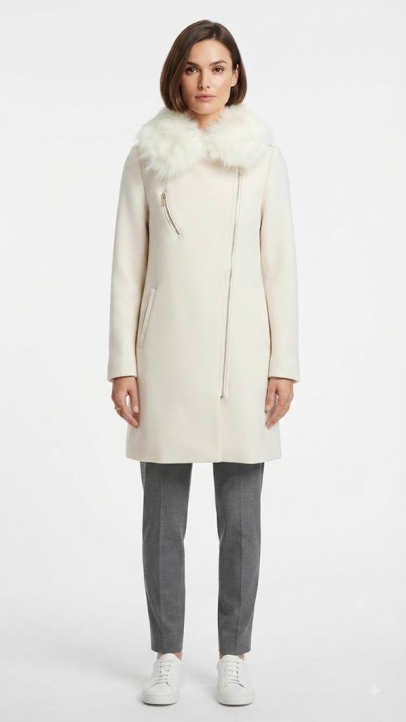 Chaqueta Lana Blanca Only Mujer 8719