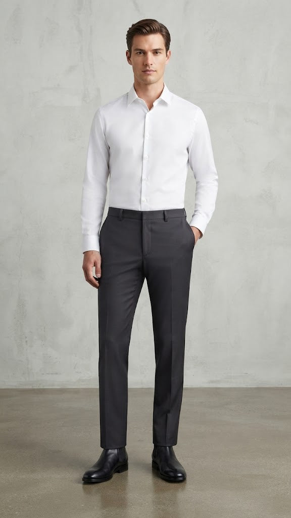 Pantalon Gris Marengo Jaspeado Selected Mujer  3612